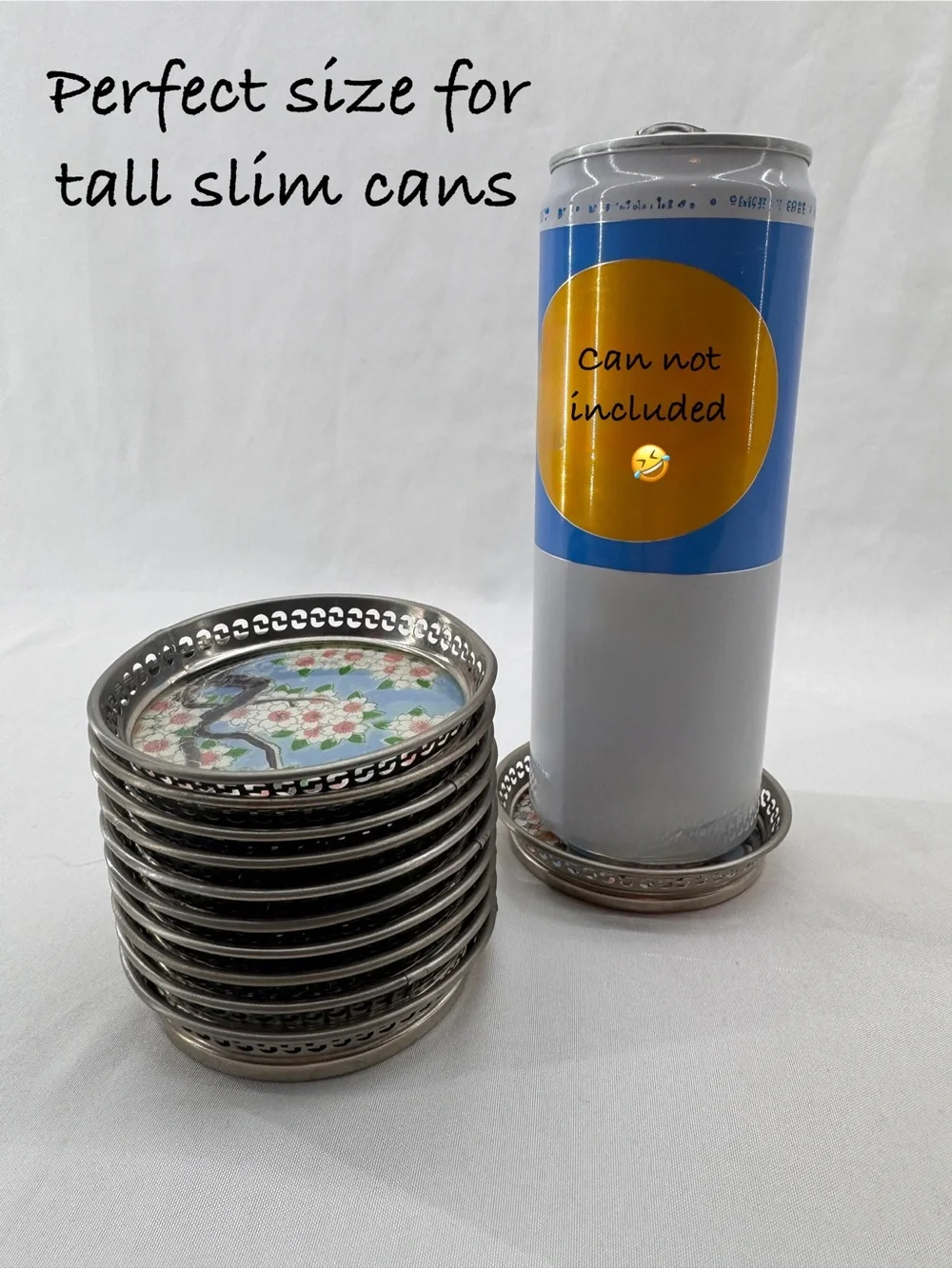 Vintage MCM Barware Japanese Sakura Foil & Washi Paper Glass Coasters MAKE OFFER